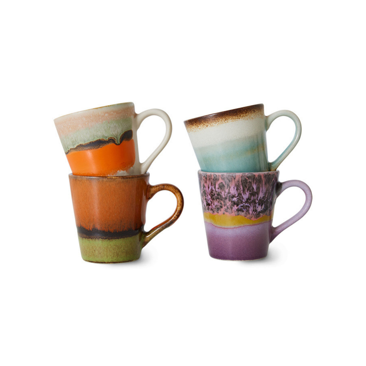 HK Living 70s Ceramics Espresso Kop Retro 4 st. - HK Living