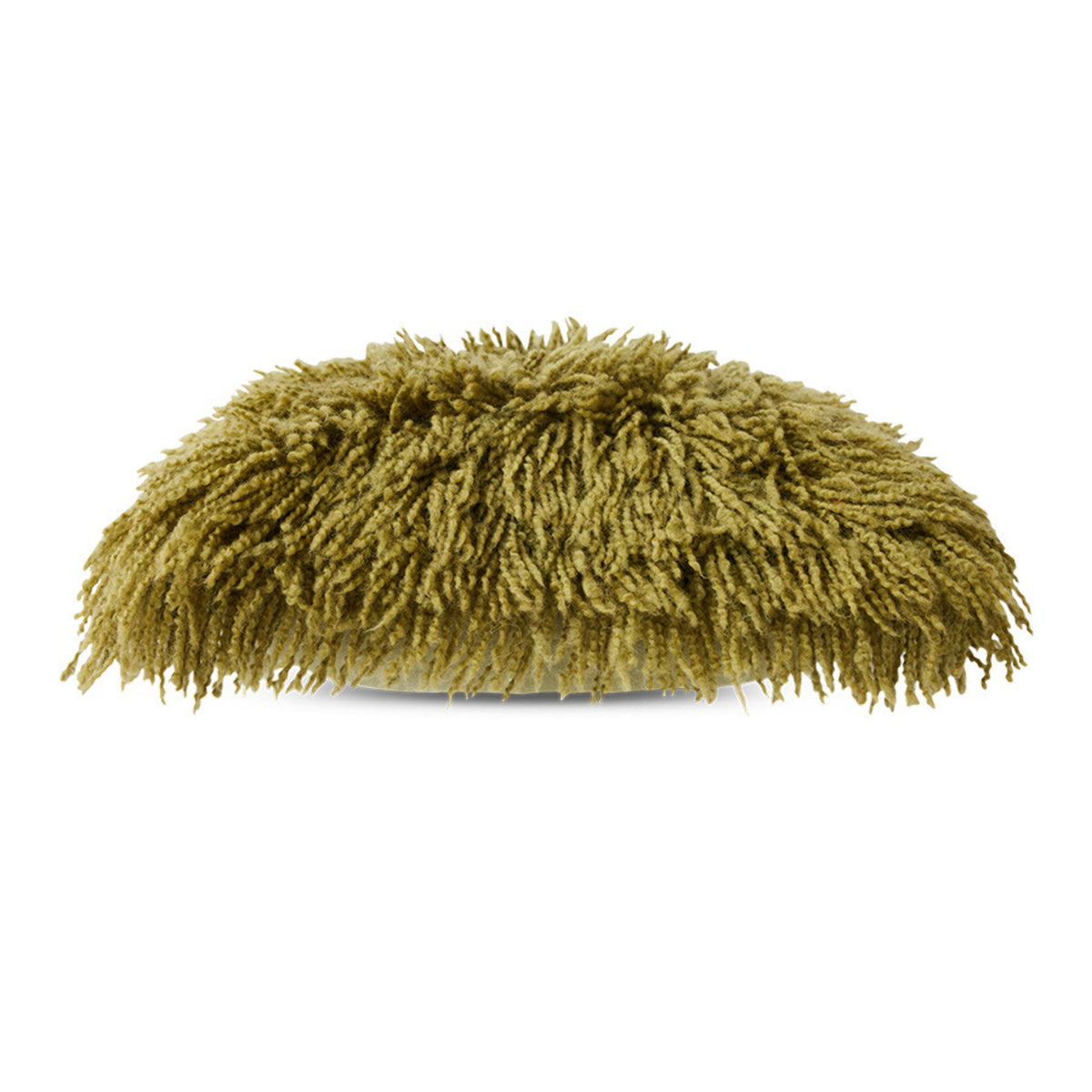De HK Living Rugged Kussen Olijfgroen 50/50 is een rond, ruig vloerkussen met dikke, getextureerde kwastjes voor een pluche uitstraling en zacht gevoel.