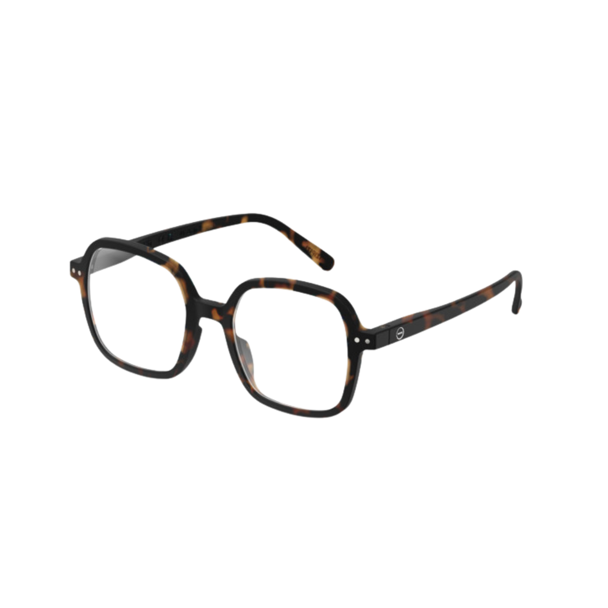 De Izipizi Leesbril Office Tortoise-bril van Izipizi heeft rechthoekige glazen, een montuur met schildpadpatroon, dikke randen, slanke pootjes en een blauwlichtfilter – ideaal voor comfort op kantoor.