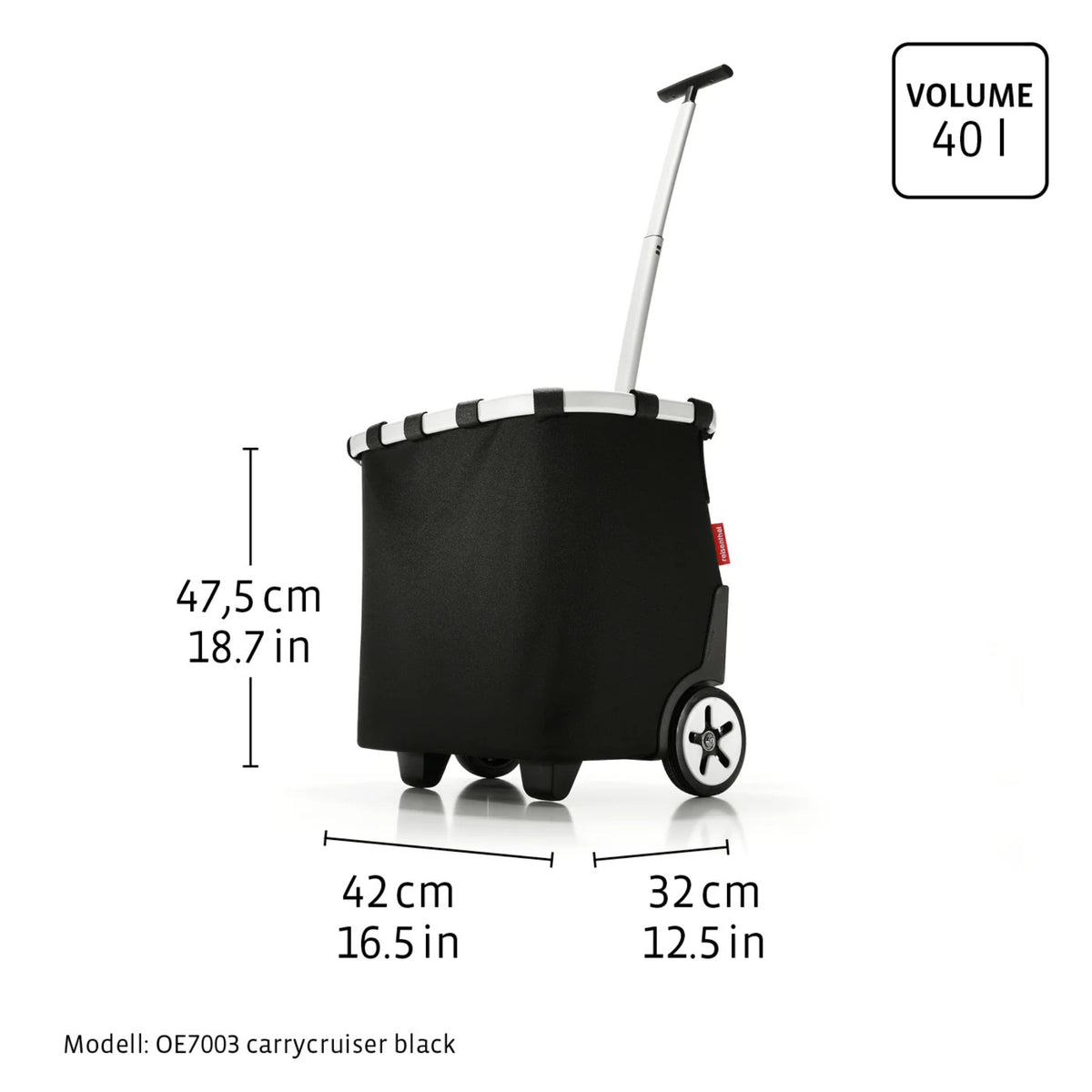 De Reisenthel Carrycruiser Trolley Donkerblauw heeft een inhoud van 40 liter, een handig handvat, twee wielen en drie steunvoeten. Dankzij het compacte ontwerp is deze Reisenthel boodschappentrolley perfect voor je boodschappen.