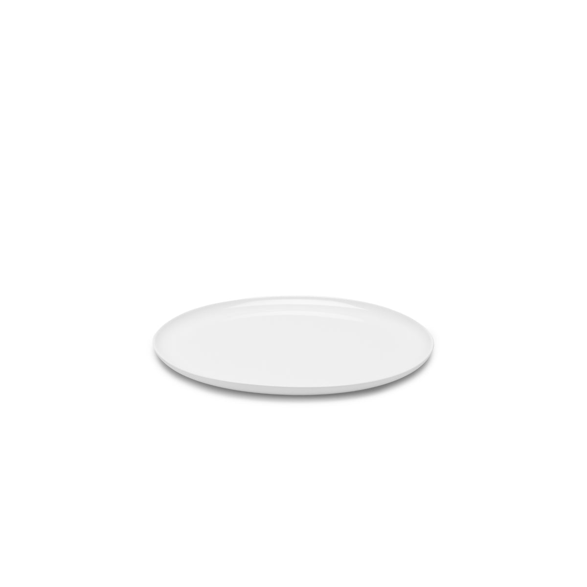 De Serax Base Laag Bord D28, een eenvoudig wit keramisch bord van Serax, is gecentreerd tegen een witte achtergrond.