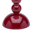 De Addison Ross Bobbin Lamp LED Oplaadbaar Kersenrood heeft een glanzende, kersenrood afwerking en een gestapeld ontwerp met twee afgeronde secties boven een koepelvormige voet en biedt draadloze elegantie van Addison Ross.