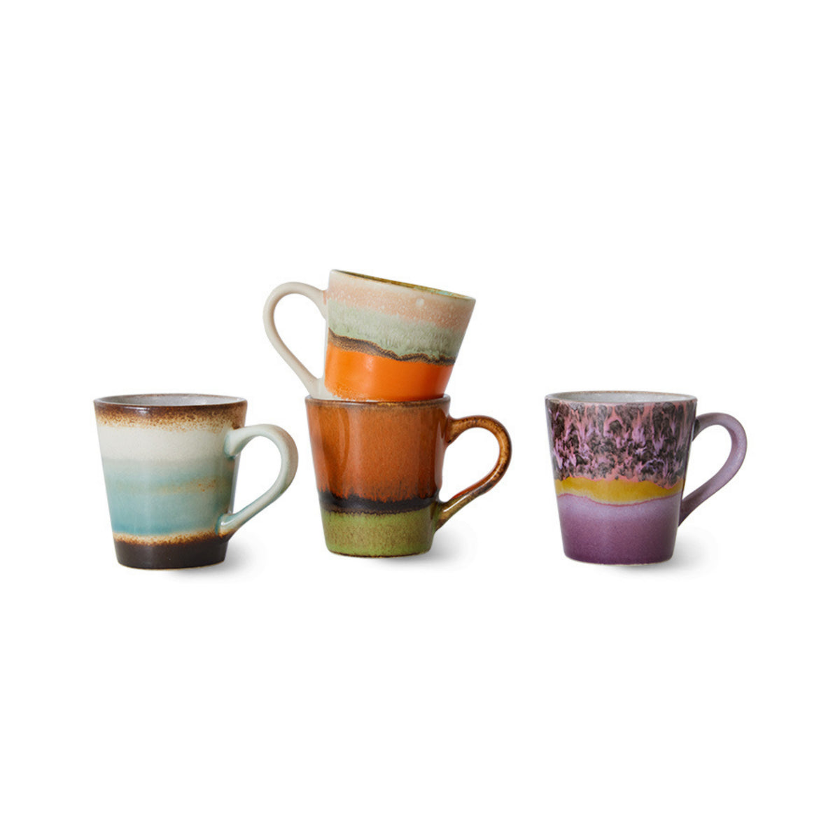 HK Living 70s Ceramics Espresso Kop Retro 4 st. - HK Living
