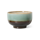 De HK Living 70s Ceramics Noodle Kom, met een diameter van 13, heeft een glanzende afwerking en een kleurverloop van lichtgroen naar donkerbruin tegen een witte achtergrond — en geeft elke ruimte een retro-uitstraling.