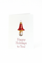 Stuur een feestelijke boodschap met de Matriks Kerst- en Nieuwjaarskaart Happy Holidays to You! van Matriks, met een rood-gouden bel op wit-een perfecte eindejaarsgroet.
