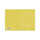 De Matriks Postkaart Antwerpen Dubbel A6 van Matriks heeft een gele kaft met een wit omlijnde abstracte kaart van Antwerpse gebouwen, een genummerde legenda en een kleine witte tekst met barcode, website en contact e-mailadres linksonder.
