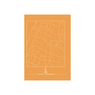 De Matriks Postkaart Antwerpen Centrum Dubbel A6 heeft een minimalistische witte omlijning van het centrum van Antwerpen op oranje, met Antwerpse gebouwen en een kerktoren, met onderaan "Centrum - Antwerpen". Merk: Matriks.