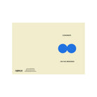 De Matriks JL Postkaart Congrats On The Wedding Dubbel van Matriks is een minimalistische kaart met een crèmekleurige achtergrond, twee blauwe cirkels en "CONGRATS ON THE WEDDING!" in een eenvoudig zwart lettertype, plus contactgegevens linksonder.