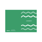 De Matriks JL Postkaart Congrats Green Dubbel van Matriks toont drie golvende witte lijnen op levendig groen, "CONGRATS!" midden rechts, met contactinformatie en barcode links - een opvallend stuk voor elke postkaartcollectie.