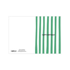 De Matriks JL Postkaart Happy Birthday Dubbel heeft verticale groene strepen aan de rechterkant, "HAPPY BIRTHDAY" in het midden, plus een barcode en contactgegevens linksonder. Onderdeel van de Matriks postkaartcollectie.