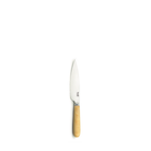 De Pallares Solsona Keukenmes Buxushout (ras) 9 cm heeft een glanzend zilveren lemmet en een lichtbruin buxushout handvat, elegant weergegeven tegen een witte achtergrond om het vakmanschap van Pallares Solsona te benadrukken.