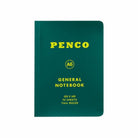 Het Penco Notitieboek Groen A6 is een donkergroen notitieboek met gele omslagtekst, bevat 72 gelijnde vellen en meet 105 x 148 mm.
