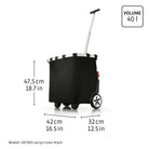 De Reisenthel Carrycruiser Trolley Donkerblauw heeft een inhoud van 40 liter, een handig handvat, twee wielen en drie steunvoeten. Dankzij het compacte ontwerp is deze Reisenthel boodschappentrolley perfect voor je boodschappen.