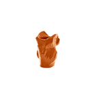 De Serax Marni After Midnight Uil Vaas Oranje XS heeft een glanzend, oneffen keramisch oppervlak en een abstracte sculpturale vorm in roodbruin, geïnspireerd op Marni's ontwerp, tegen een effen witte achtergrond.